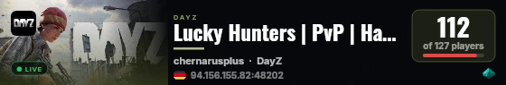 Lucky Hunters | PvP | Hardcore Survival | Winter Chernarus live status badge