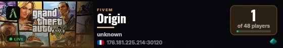 Origin live status badge