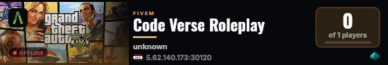 Code Verse Roleplay live status badge