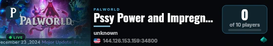 Pssy Power and Impregnators live status badge