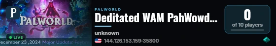 Deditated WAM PahWowd Servuh live status badge