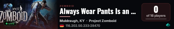 Always Wear Pants Is an Unc live status badge
