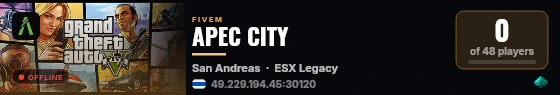APEC CITY live status badge