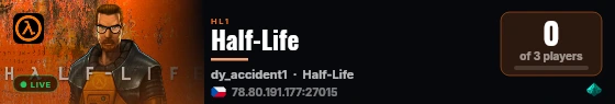 Half-Life live status badge