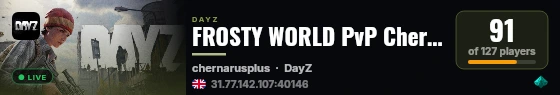 FROSTY WORLD PvP Chernarus live status badge