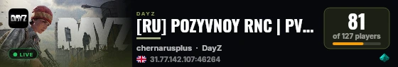 DayzBorn | PvP | AI | Terje | Mutant | Loot+ live status badge