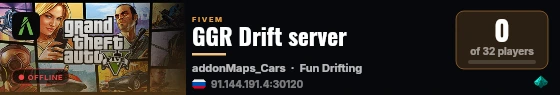 GGR Drift server live status badge