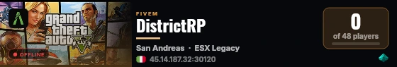 DistrictRP live status badge