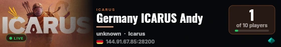 Germany ICARUS Andy live status badge