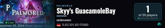 Skyy's GuacamoleBay live status badge