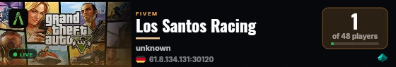 Los Santos Racing live status badge