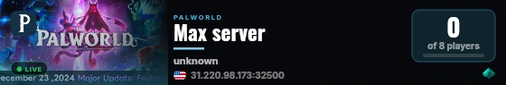 Max server live status badge