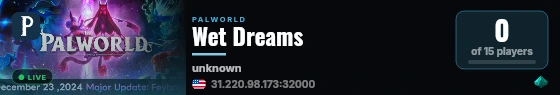 Wet Dreams live status badge