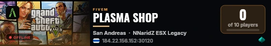 PLASMA SHOP live status badge