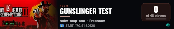 GUNSLINGER TEST live status badge