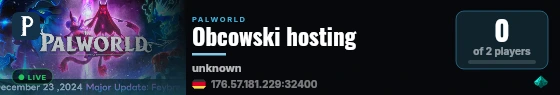 Obcowski hosting live status badge