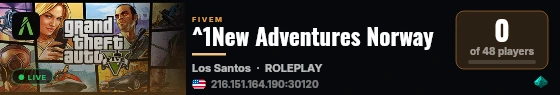 ^1New Adventures Norway live status badge