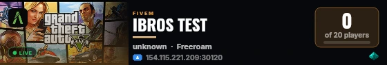 IBROS TEST live status badge