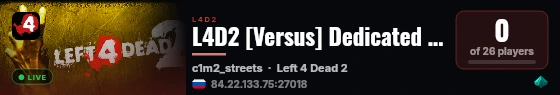 L4D2 [Versus] Dedicated Server live status badge