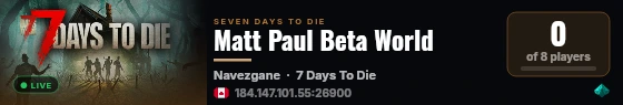 Matt Paul Beta World live status badge