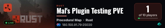 Mal's Plugin Testing PVE live status badge