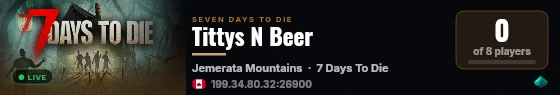 Tittys N Beer live status badge