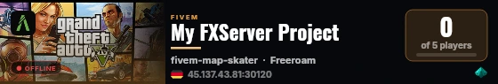 My FXServer Project live status badge