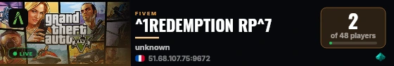 ^1REDEMPTION RP^7 live status badge