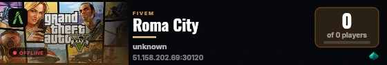 Roma City live status badge