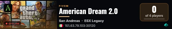 American Dream 2.0 live status badge