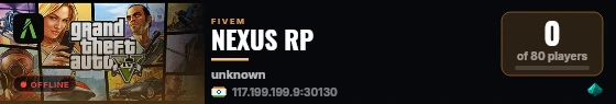 NEXUS RP live status badge