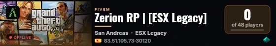 Zerion RP | [ESX Legacy] live status badge