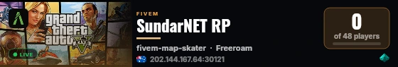 SundarNET RP live status badge
