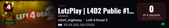 LetzPlay | L4D2 Public #1 [STATS] live status badge