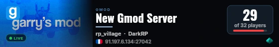 New Gmod Server live status badge