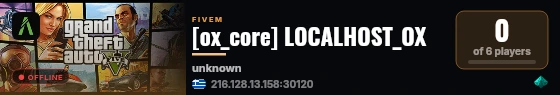 [ox_core] LOCALHOST_OX live status badge