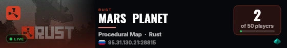 MARS  PLANET live status badge