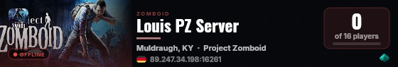 Louis PZ Server live status badge
