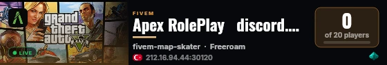 Apex RolePlay   discord.gg/### live status badge