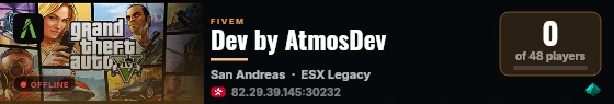Dev by AtmosDev live status badge