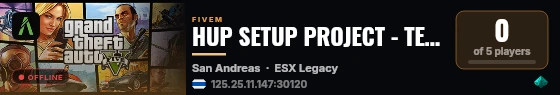 HUP SETUP PROJECT - TEST SERVER live status badge