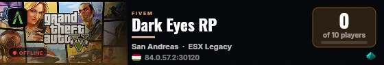 Dark Eyes RP live status badge