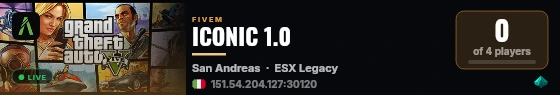 ICONIC 1.0 live status badge