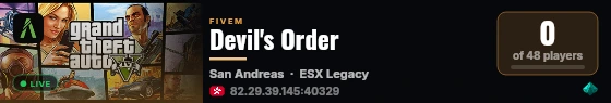 Devil's Order live status badge