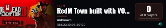 RedM Town built with VORPCore! live status badge