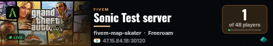 Sonic Test server live status badge