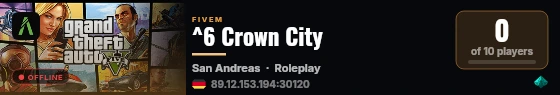 ^6 Crown City live status badge