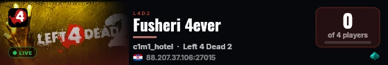 Fusheri 4ever live status badge