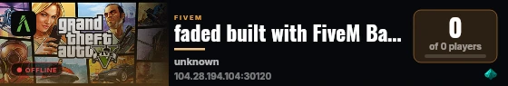 faded built with FiveM Basic Server! live status badge