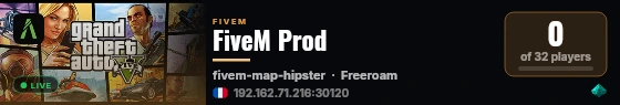 FiveM Prod live status badge